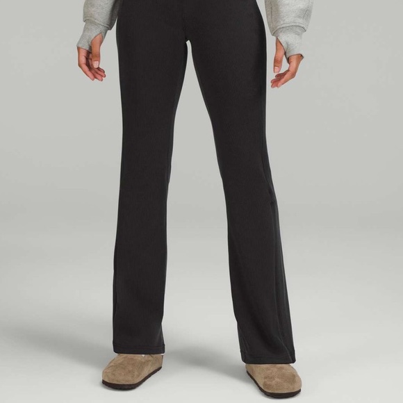 lululemon Brushed Softstreme Ribbed Zip Flared Pant 32.5" - Picture 4 of 7